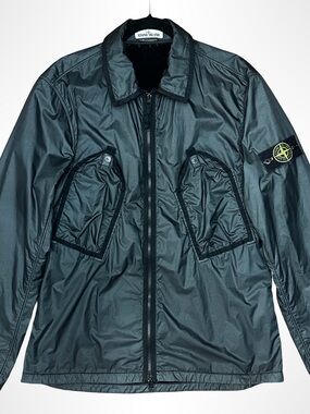 STONE ISLAND Nylon Metal Overshirt Jacket Black - Size L Excellent Condition